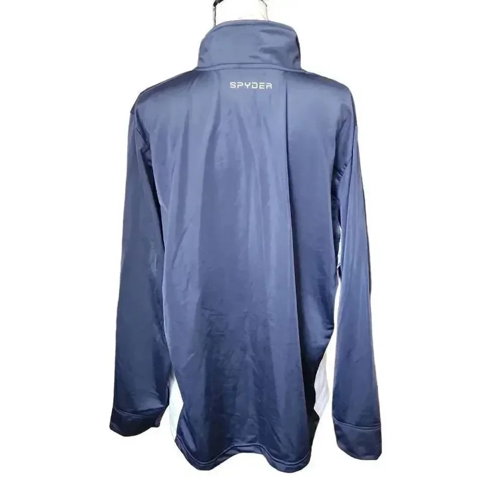 Spyder Men's Size XL Navy White Zip Up Logo Track Jacket